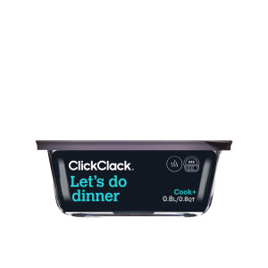 ClickClack Cook+ Square Heatproof Glass Container 800ml