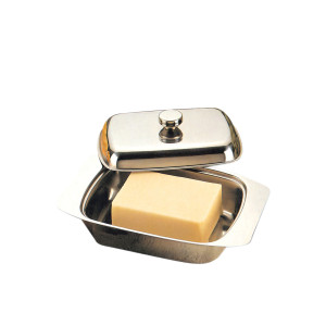 Appetito Stainless Steel Butter Dish with Cover