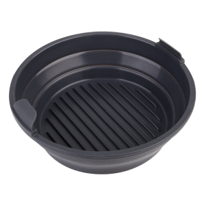 Daily Bake Silicone Round Collapsible Air Fryer Basket 22cm Charcoal