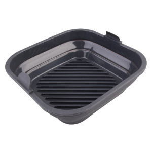 Daily Bake Silicone Square Collapsible Air Fryer Basket 22x22cm Charcoal