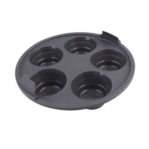 Daily Bake Silicone Round Collapsible 5 Cup Muffin Pan 22cm Charcoal
