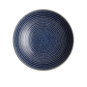 Denby Studio Blue Ridged Bowl 25.5cm Cobalt