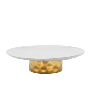 Ecology Speckle Footed Cake Stand 32cm Milk and Gold