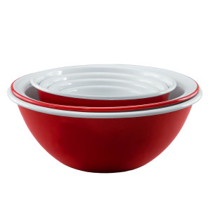Falcon Enamel Prep Deluxe 2 Tone Set of 6 Red and White