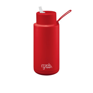 Frank Green Limited Edition Reusable Bottle with Straw 1L (34oz) Atomic Red