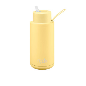 Frank Green Ultimate Ceramic Reusable Bottle with Straw 1L (34oz) Buttermilk