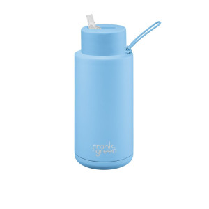 Frank Green Ultimate Ceramic Reusable Bottle with Straw 1L (34oz) Sky Blue