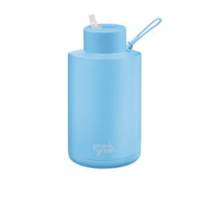 Frank Green Ultimate Ceramic Reusable Bottle with Straw 2L (68oz) Sky Blue