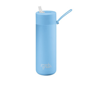 Frank Green Ultimate Ceramic Reusable Bottle with Straw 595ml Sky Blue