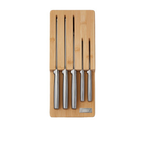 Joseph Joseph Elevate Steel Knife 5 Piece Set with Bamboo Storage Tray