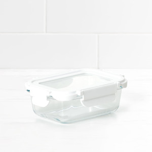 Kitchen Pro VersaLock Rectangular Glass Container 370ml White