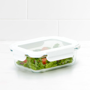 Kitchen Pro VersaLock Rectangular Glass Container 640ml White