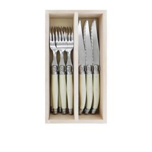 Laguiole Andre Verdier Debutant 12 Piece Cutlery Set Ivory