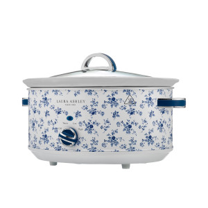 Laura Ashley China Rose Slow Cooker 6.5L White and Blue