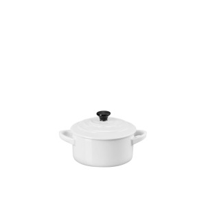 Le Creuset Stoneware Mini Round Casserole 9cm White