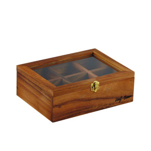 Leaf & Bean Acacia Wood Tea Box