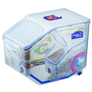 Lock & Lock Rectangular Tapered Rice Case 12L with Measuring Cup