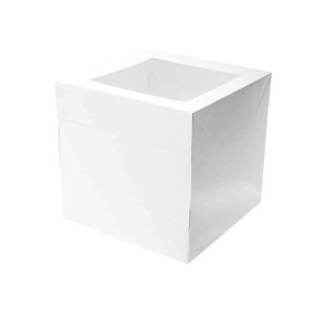 Mondo Square Tall Cake Box 25x25cm White