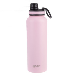 Oasis Stainless Steel Insulated Challenger Sports Water Bottle with Screw Cap 1.1L Carnation