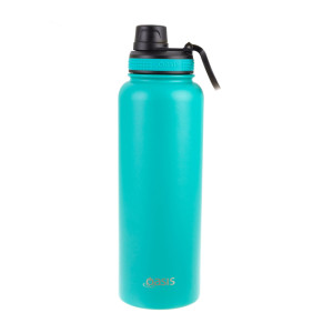 Oasis Stainless Steel Insulated Challenger Sports Water Bottle with Screw Cap 1.1L Turquoise