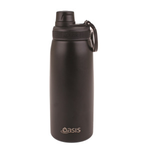 Oasis Stainless Steel Insulated Sports Water Bottle Screw Cap 780ml Black