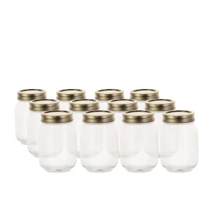 Salisbury & Co Mason Jar with 2 Piece Lid 500ml Set of 12