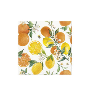 PAW Everyday 3ply Paper Napkin 20 Pack Citrus with Bees