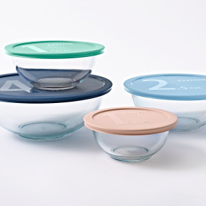 Pyrex Smart Essentials Mixing Bowl Set of 8 Pastel Lids