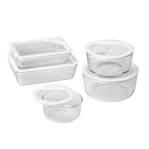 Pyrex Ultimate Container with Glass Lid Set of 10 White