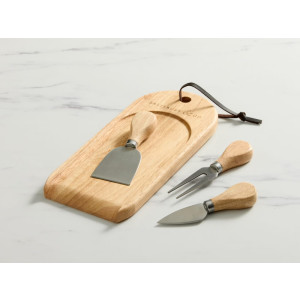Salisbury & Co Degustation Tasting Cheese Board with Knife 4 Piece Set Natural