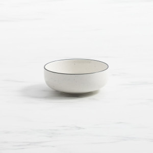 Salisbury & Co Mona Dip Bowl 14.5cm White with Black Speckle