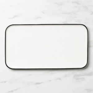 Salisbury & Co Mona Serving Platter 35x19cm White with Black Speckle