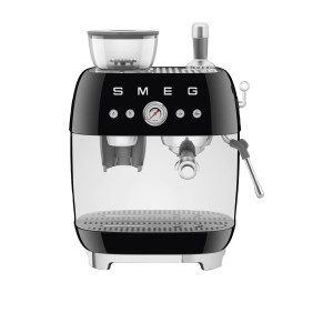 Smeg 50's Retro Style EGF03 Espresso Machine with Built In Grinder Black