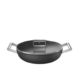 Smeg Non Stick Chef's Pan with Lid 28cm - 3.7L Black