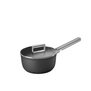 Smeg Non Stick Saucepan with Lid 20cm - 2.7L Black