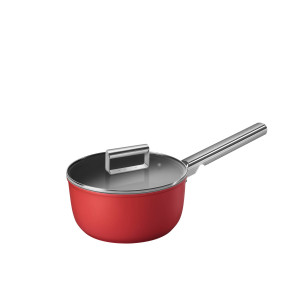 Smeg Non Stick Saucepan with Lid 20cm - 2.7L Red