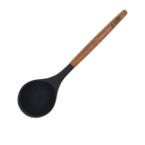 St. Clare Silicone Ladle with Acacia Handle Black