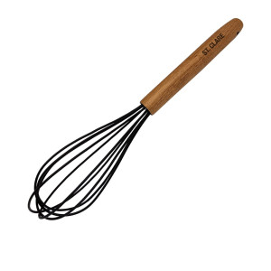 St. Clare Silicone Whisk with Acacia Handle 27cm Black