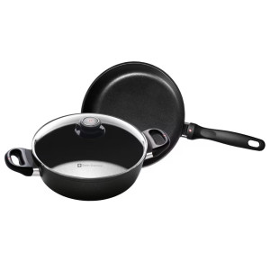 Swiss Diamond XD Classic Casserole 24cm and Frypan 24cm with Glass Lid 