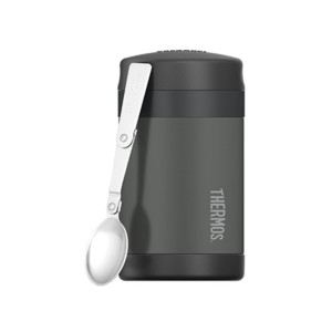 Thermos FUNtainer Stainless Steel Vacuum Insulated Food Jar with Spoon 470ml Charcoal