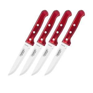 Tramontina Jumbo Polywood Steak Knife Set of 4 Red