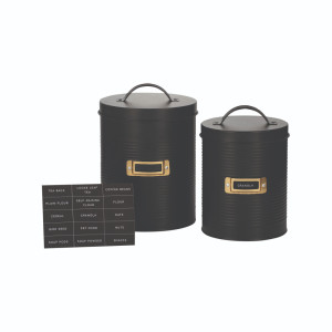Typhoon Living Otto Storage Canister Set 2 Piece Black