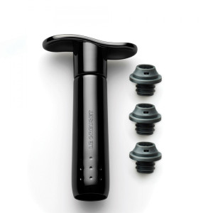 Le Creuset Wine Pump with Stoppers Black 
