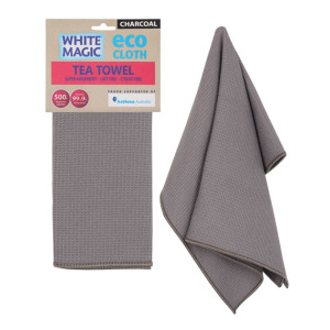 White Magic Eco Cloth Tea Towel Charcoal
