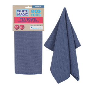 White Magic Eco Cloth Tea Towel Denim