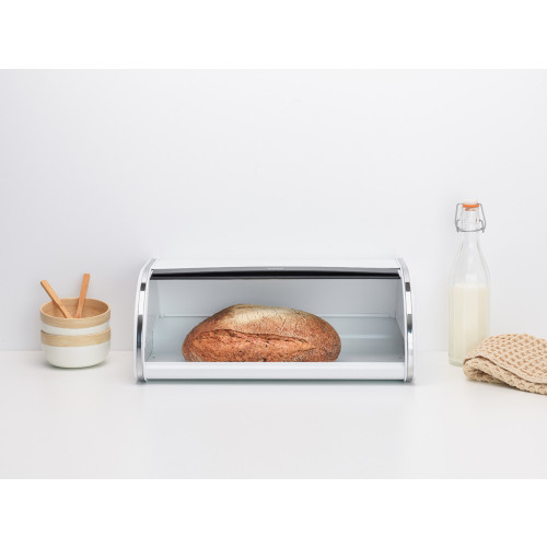 Brabantia Roll Top Bread Bin Large Steel White Kitchenware Australia
