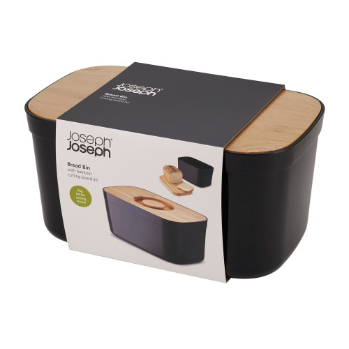 Joseph Joseph Bread Bin with Bamboo Lid Black Kitchenware Australia