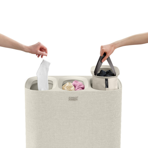 Joseph Joseph Tota Trio 90L Laundry Separation Basket Ecru