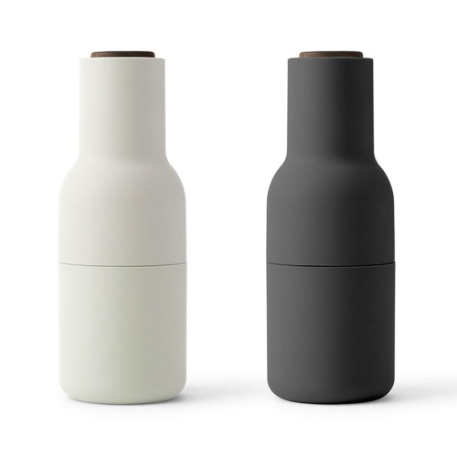 Menu Salt & Pepper Bottle Grinder Set Ash and Carbon Beechwood Lid