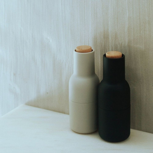 Menu Salt & Pepper Bottle Grinder Set Ash and Carbon Walnut Lid